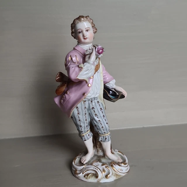 Statuette en porcelaine - garçon au flutiau - Italie - RETRO BROC