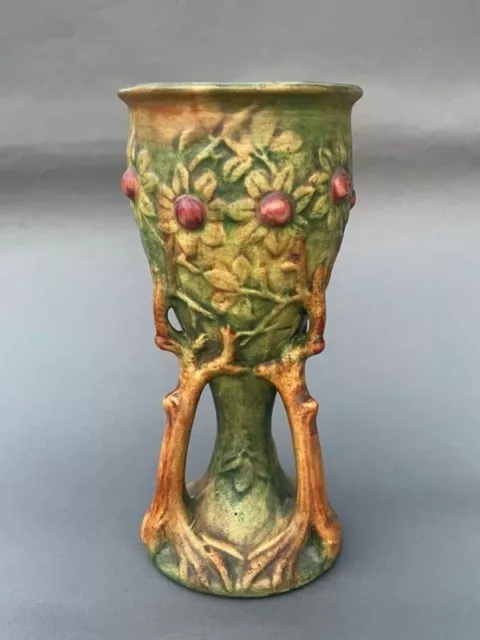 1920s Weller WOODCRAFT Chalice 9 3/8" Art Pottery Arts & Crafts Vase - PERFECT