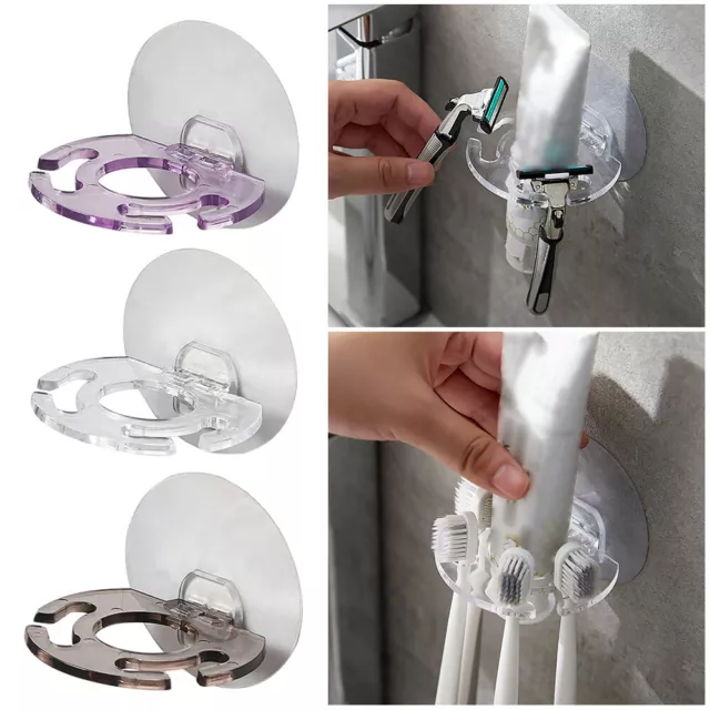 Toothbrush Holder Wall Mount Sucker Bathroom Suction Cup Toothpaste Storage Rack