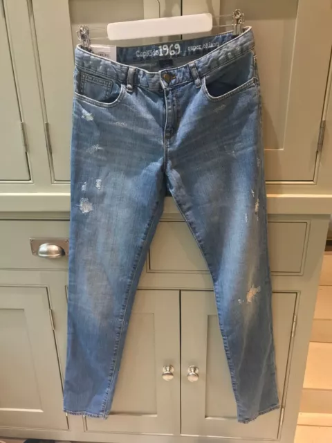 BNWT NEW Gap age 13 kids size XL distressed super skinny jeans mid rise