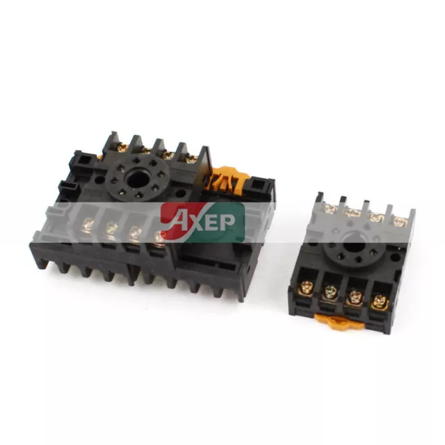 A● 4Pcs PF083A 8 Pins DIN Rail Power Relay Base Socket for MK2P-I JTX-2C DH48S