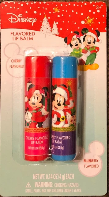 1 Package Disney Mickey & Minnie - Flavored Lip Balm Cherry / Blueberry 2 Count