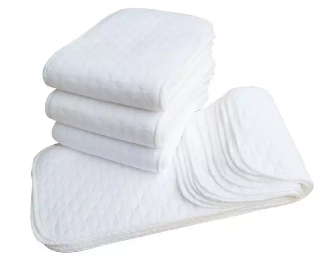 10Pcs Cotton Nappy Baby Diapers Insert Liners 3 Layers Reusable Newborn Washable