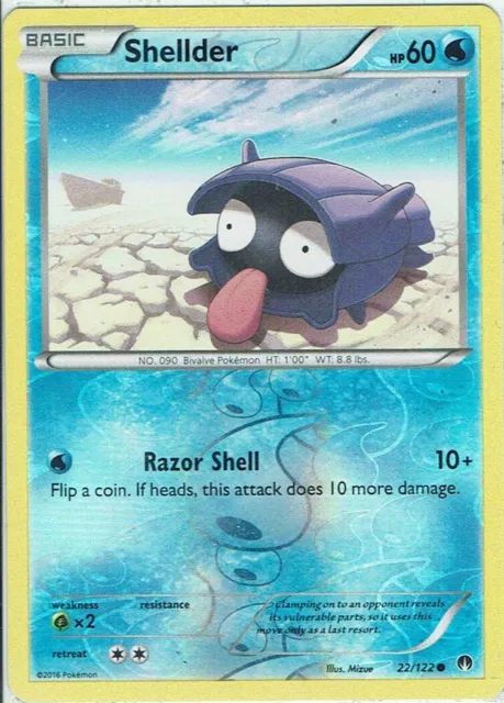 Pokemon Carte Jeu XY Fièvre de Turbo Numéro 22/122 Shellder Reverse Holo