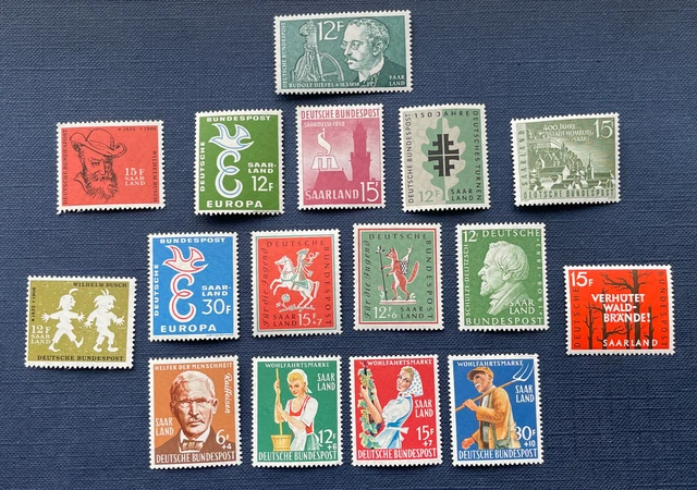 Saarland 1958, OPD Saarbrücken Mi.-Nr. 429 - 444 kompl. Ausgabe, postfrisch**
