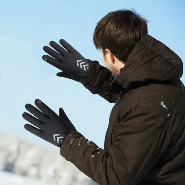 Unisex Electric Hand Warmer Waterproof Soft Outdoor Sports Gloves(2XL USB Black 2