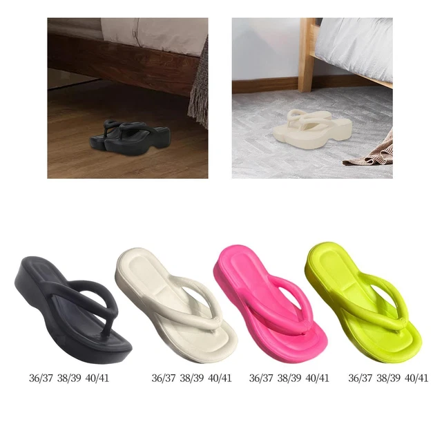 Femmes Plage Tongs EVA Pantoufles Thong Diapositives Sandales 5 cm Talon