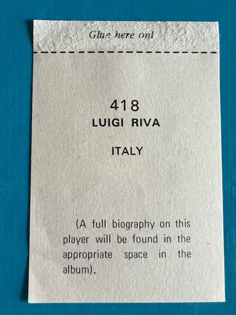 RIVA GIGI ITALIA 1970 71 calciatori card sticker figurina Cagliari ...
