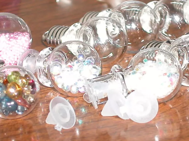 10 Magic Fairy bottles vial small crystal ball Lot fill glitter sand 3