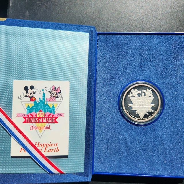 DISNEYLAND 35TH Anniversary Silver Coin ~ Mickey - The