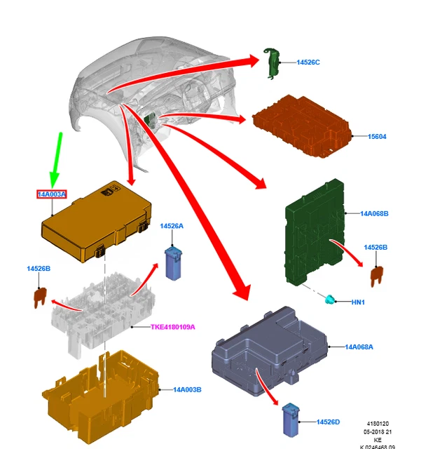 FORD RANGER T6 MK1 Fuse Box Cover 2345621 AB3914A076BH NEW GENUINE £