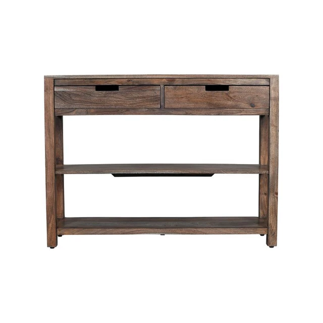 Reynolds Rustic Global Solid Wood 40" Sofa Table, Grey