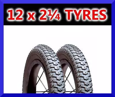 2x 12.5" Inch 12.5 x 2.25 TYRES for Kids Childs Bikes Pair - 12 1/2 Tires