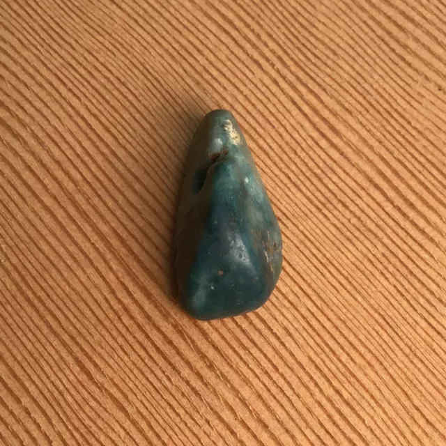 Ancient Pre Columbian Blue Green Jade Pendant Bead combine shipping #12