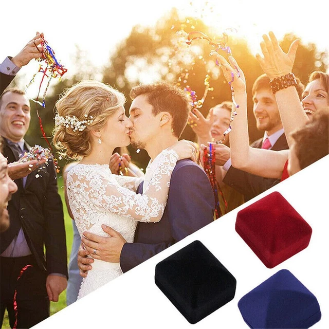 Engagement Wedding Velvet Jewelry Case Gift Storage Ring Box Wedding Ring Box