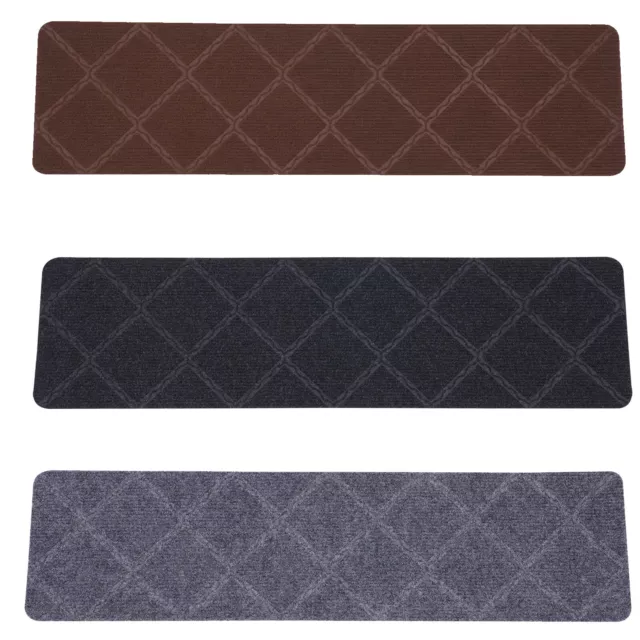 15 PCS Stair Pads Set Carpet Stair Treads 76 x 20cm Non Slip Adhesive Step Mats