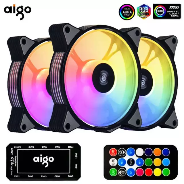 Aigo AR12 120mm pc computer Case Fan RGB Heatsink aura sync sata port