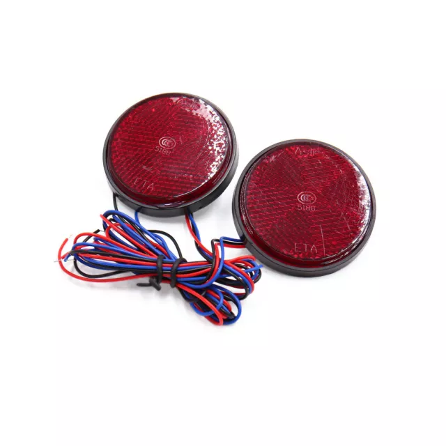 2pz forma rotonda LED rosso motociclo Per Coda riflettore luce freno lampada