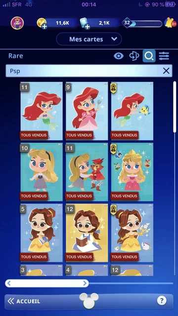 Disney Collect Topps Psp Full Series Rare + Uncommon