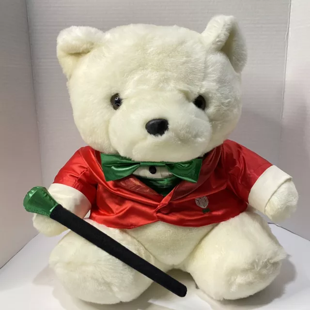 1988 Dayton Hudson Santa Bear Polar Club Entertainer with Tuxedo Cane Bag