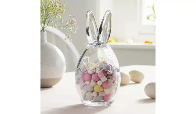 Bunny Glass Jar Easter Decoration-Easter Jar for Sweets and Treats