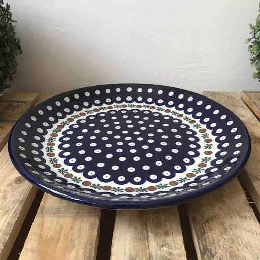 Boleslawiec Bunzlauer Keramik Assiette 28 CM En Pologne Neuf Unique Handbelamt