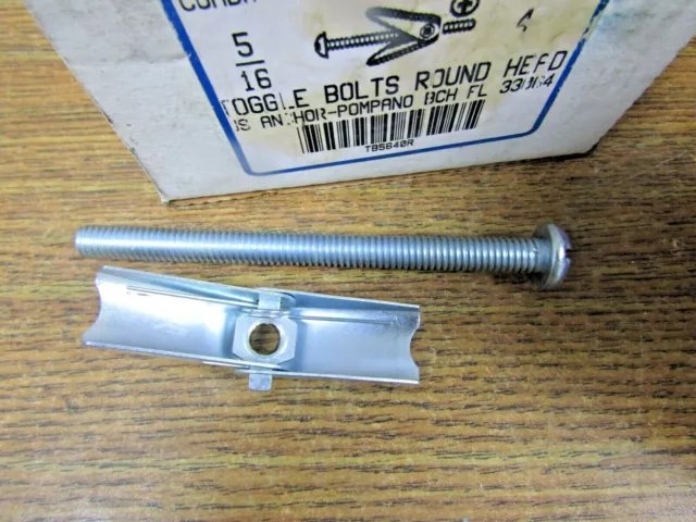 🔥25) New Toggle Bolts 5/16" X 4" Toggle Bolt Round Head Tb5640R Box Of 25