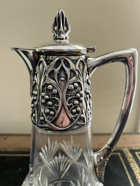 Wolfers Belgium 800 Silver Claret Jug Art Nouveau Jugendstil