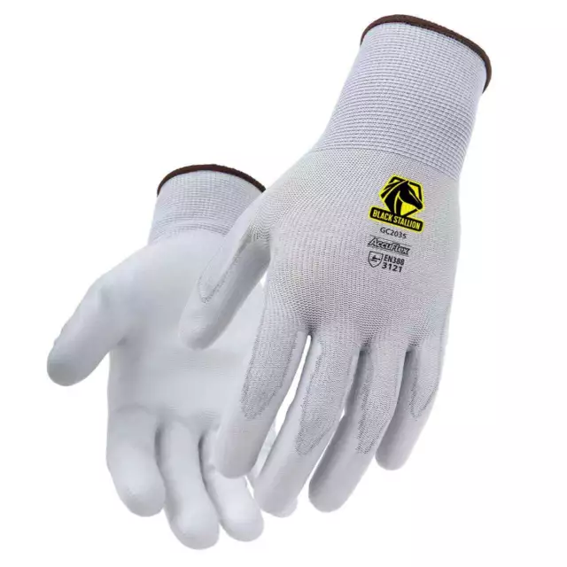 Black Stallion GC2035-GY AccuFlex 13-Gauge PU-Coated Nylon Knit Glove, Large