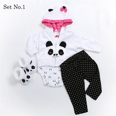 Soft Panda Outift for 22-24" Reborn Girl Doll Clothes Toddler Baby Accessories