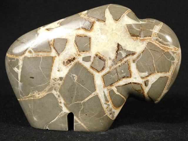 Big! Zuni BUFFALO Fetish Made From a 100% Natural Septarian Nodule! Utah 441gr