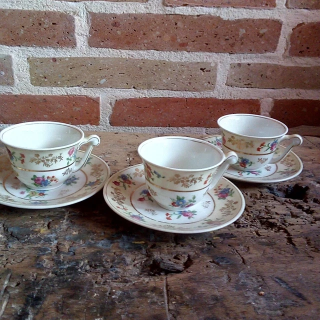 3 Petites Tasses A Cafe Raynaud Et C° Porcelaine De Limoges