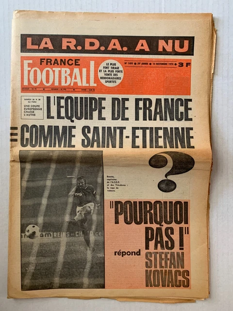 FRANCE FOOTBALL N° 1120 du 29/08/1967- Nantes-St Etienne bataille avant Varsovie EUR 5,00 - FR