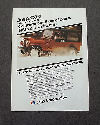 G200-Advertising Pubblicità - 1982 - JEEP CJ-7 QUATTRO RUOTE MOTRICI