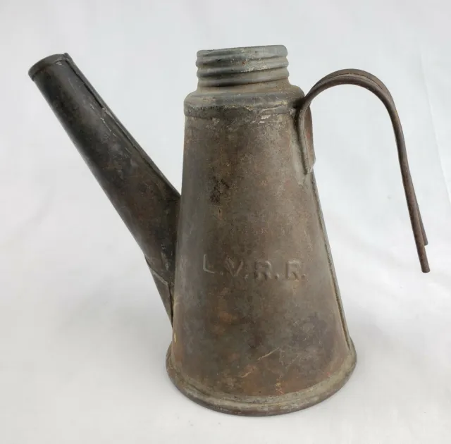 Rare Early L.V.R.R. Railroad Lantern Torch Lehigh Valley Kerosene Oil Lamp Train