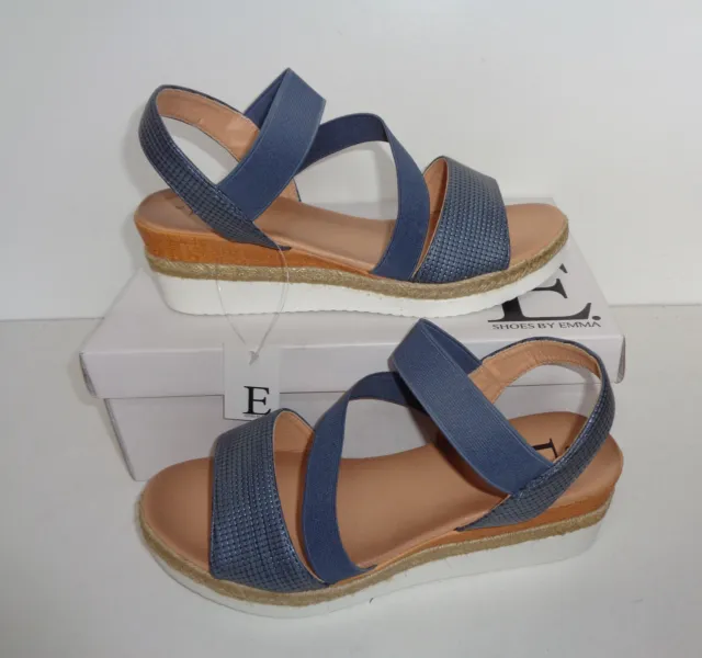 New Ladies Navy Sandals Womens Comfort Open Toe Summer Shoes Sizes 3-8