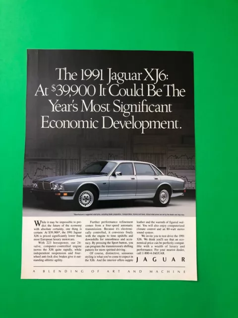 1991 Jaguar Xj Xj6 Xj 6 Original Vintage Print Ad Advertisement Printed