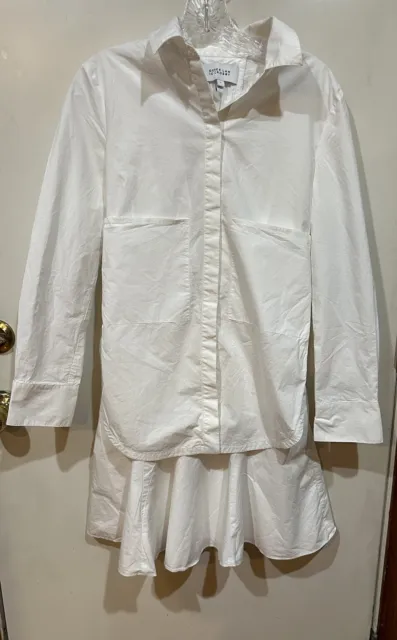 Derek Lam 10 Crosby Women’s White Poplin Shirt Dress Long Sleeve Button Size 4