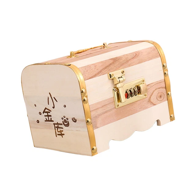 Wood Piggy Bank Home Decoration Saving Money Box Money Bank Cash Box Wood