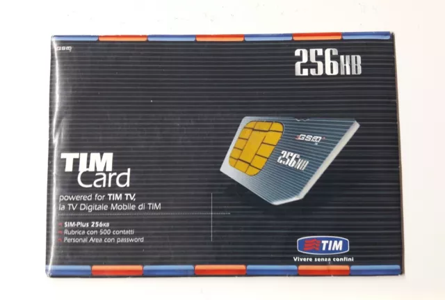 Scheda Telefonica Sim Card Phone Card TIM 256 KB Powered for TIM TV 2008