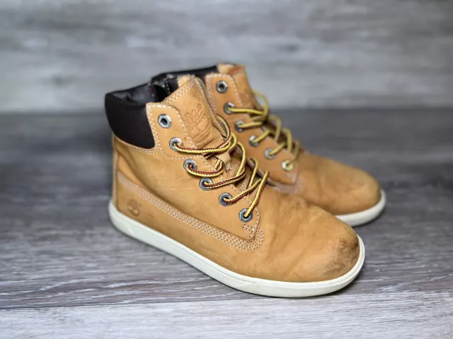 Stivali in pelle Timberland bambini marrone senape taglia UK 1 cerniera