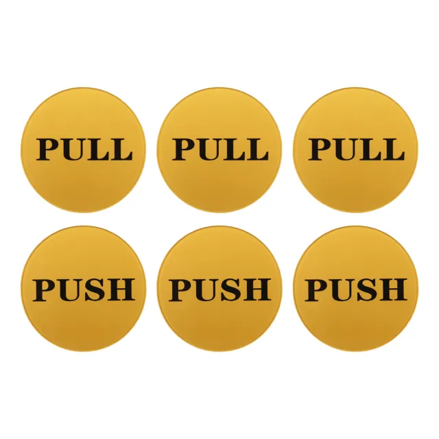 Insegna porta push pull 2,8", 3 paia insegna acrilica autoadesiva tonalità oro/nero