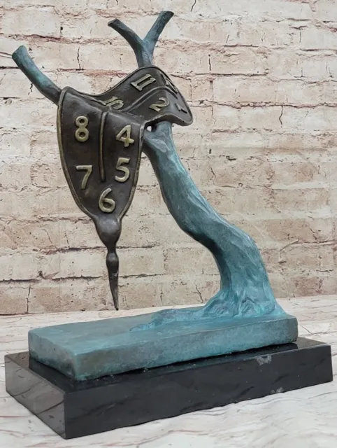 Salvador Dali Greatest Surrealist Hot Cast Bronze Sculpture Marble Base Figurine