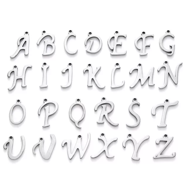 Edelstahl Anhänger Rohlinge Alphabet zum Emaillieren 26 Stück Buchstaben