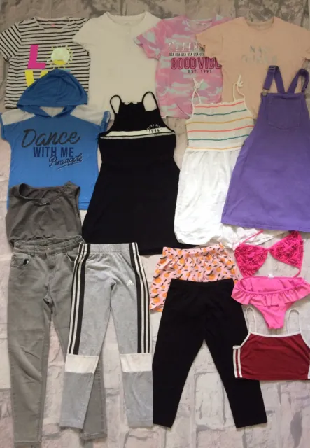 Girls Clothes Bundle 11-12 Years Tops Shorts Dress Swimwear Next M&S Adidas Etc
