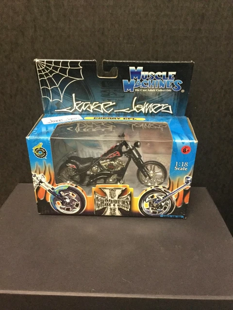 Voiture Miniature Muscle Machines 1/64 - Jesse James Biscayne 2003, Noire, Métal, Suspension Réglable