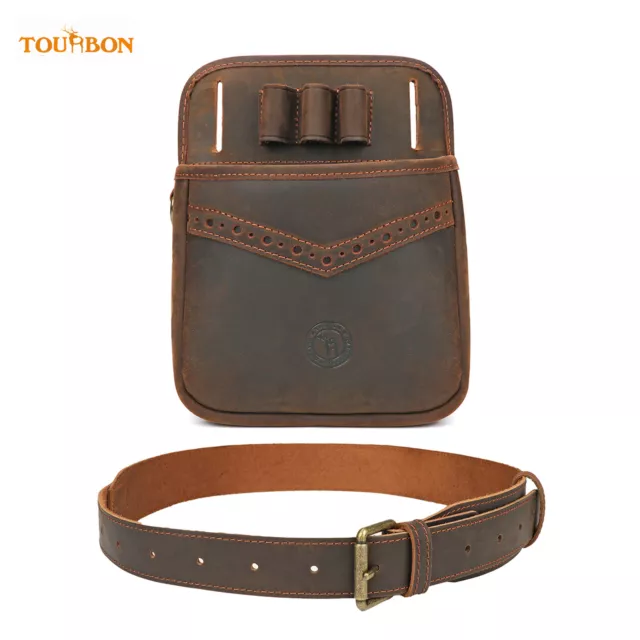 TOURBON Leather Cartridges Waist Bag Game Speed Loader Ammo Case Special Offer