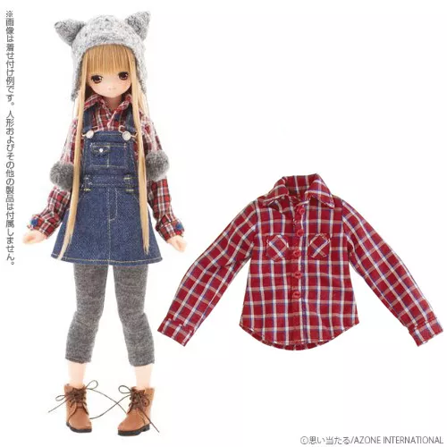 Azone Pureneemo Snotty cat Sunny Check Shirt Red Check Blythe Momoko Doll Pullip