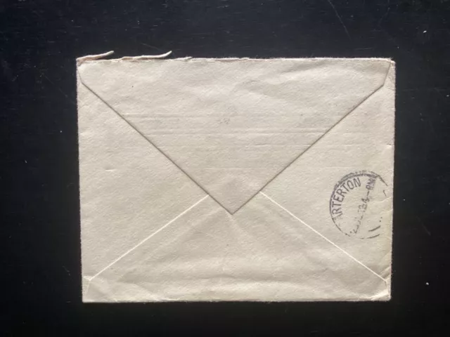 Nueva Zelanda 1913 GV 1d Postal Estacionario Rojo Env from Palmerston N. to Carterton (NZF585) 2