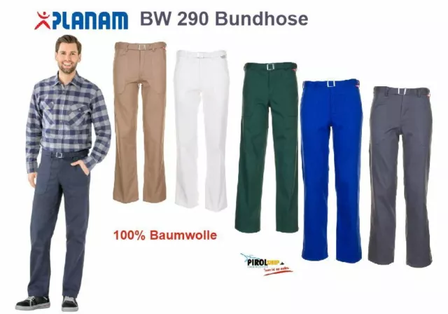Planam Bundhose BW 290 Workwear 100% Baumwolle Arbeitshose verschiedene Farben